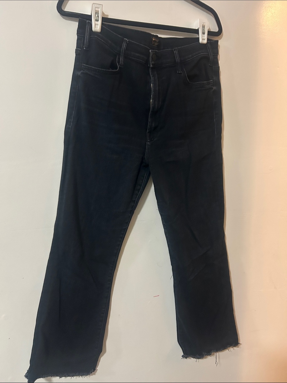 MOTHER Black Straight-Leg Jeans